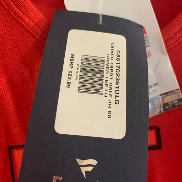 NASCAR Fanatics NWT size L Womens Dale Jr Red tee - Picture 7 of 7